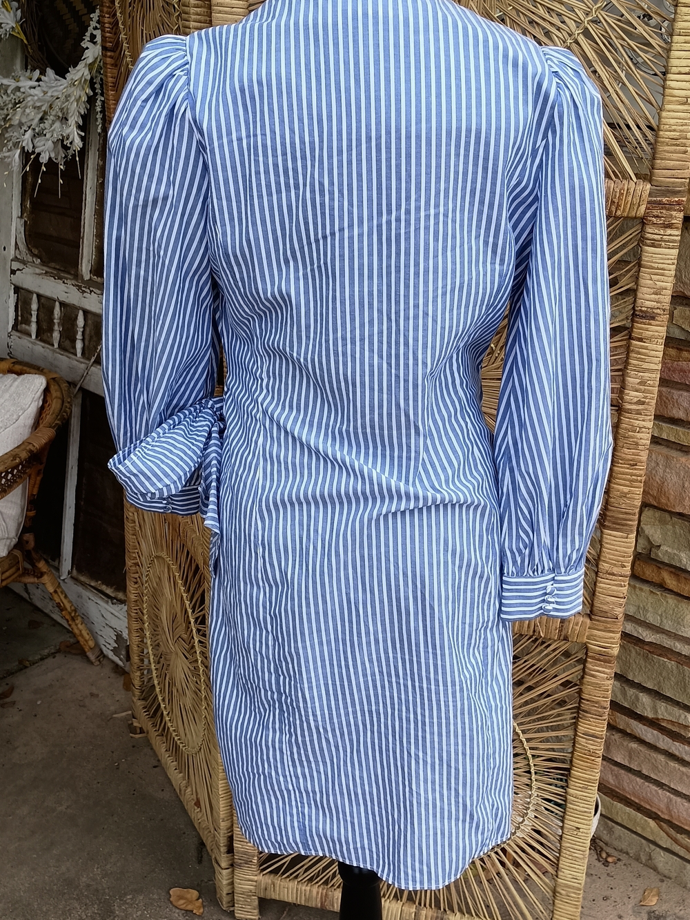 Etcetera Blue Stripe Tie Style Dress_6 - Picture 8 of 11